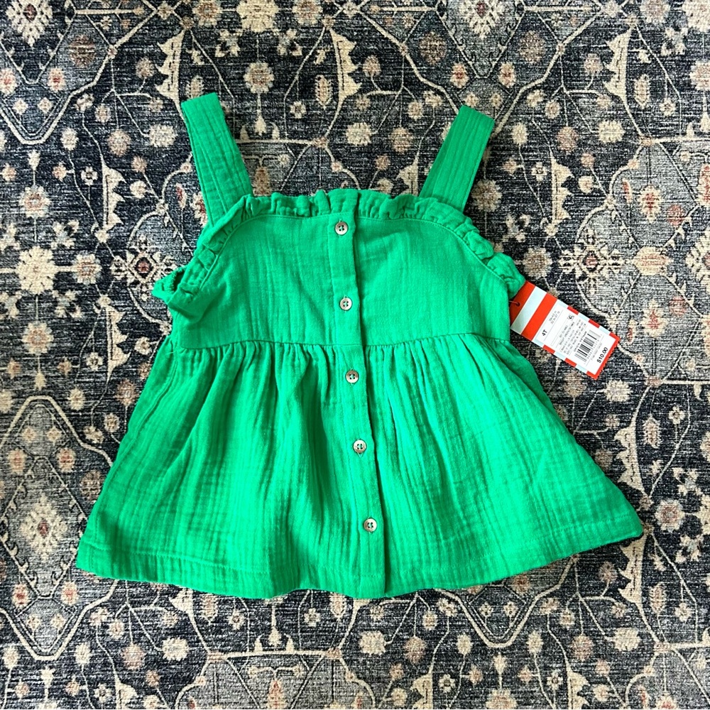 Cat & Jack Button Peplum Tank - Size 4 NEW!